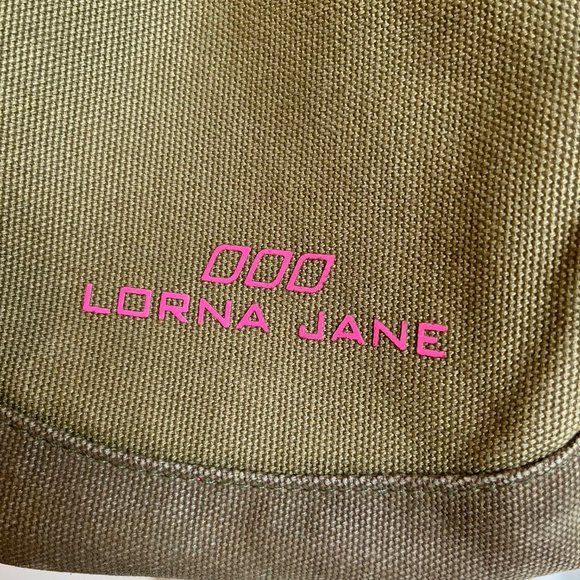 Lorna Jane Khaki Small Canvas Style Cross Body Bag w'  Long Strap - Picture 8 of 14